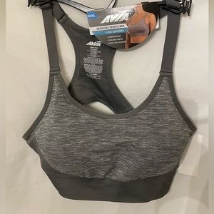 Avia Sports Bra, Racerback, Grey Heather, size XXXL, BNWT